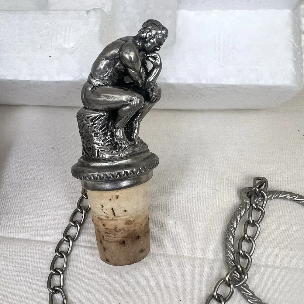 Lot Of‎ 4 Wine Bottle Stopper Deck Head The Thinker From H.M.Seashell From WTU